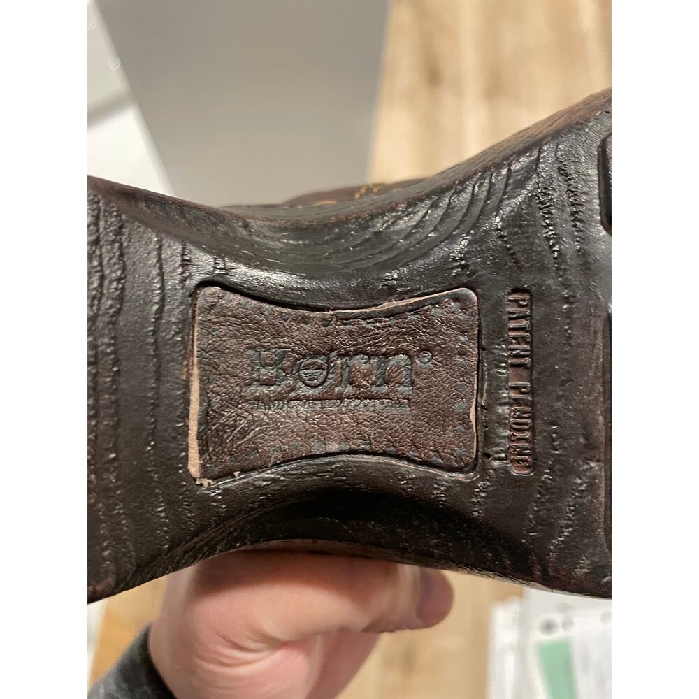 Born Brown Leather Clogs Womens M/W 40/8.5 - Picture 8 of 9
